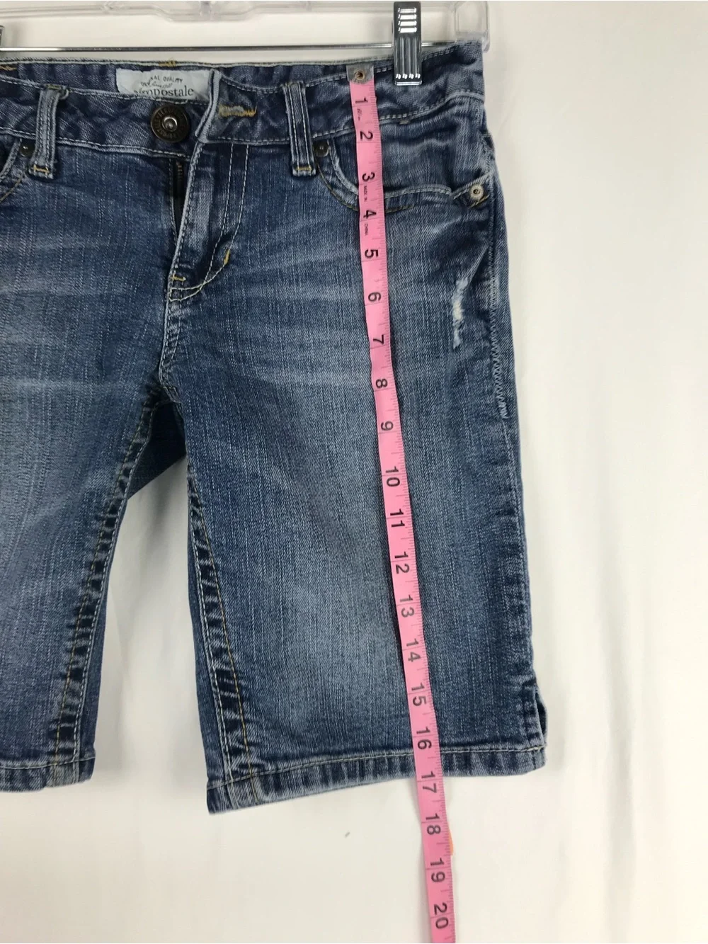 Aeropostale Women's Blue Washed Denim Bermuda Shorts